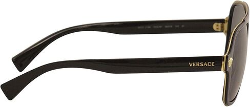 Versace Medusa Charm VE 2199 10006G Matte Black Plastic Aviator Sunglasses Silver Mirror Lens in Kuwait