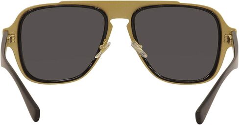 Versace Medusa Charm VE 2199 10006G Matte Black Plastic Aviator Sunglasses Silver Mirror Lens in Kuwait