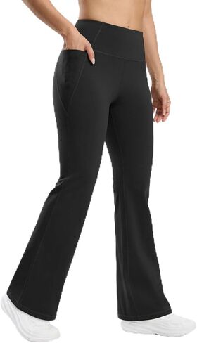 Seamaid Women's Fleece Lined Pants 30" Winter Thermal Flare Leggings Warm Insulated Bootcut Pants Pockets Water Resistant in Saudi Arabia