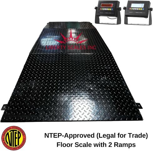 Liberty LS-800-2x2 NTEP INDUSTIAL FLOOR مع منحدر ، شحن المستودعات ، وشملت مؤشر الصلب المعتدل | 24 "× 24" | سعة 1000 رطل × 0.2 رطل in Kuwait
