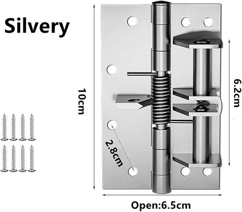 Heavy Duty Residential Hinges Hardwares Multifunctional Door Closer Automatic Closing Hinges Buffer Invisible Spring Hinge(Silvery) in Saudi Arabia