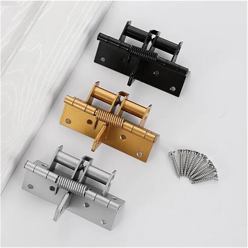 Heavy Duty Residential Hinges Hardwares Multifunctional Door Closer Automatic Closing Hinges Buffer Invisible Spring Hinge(Silvery) in Saudi Arabia