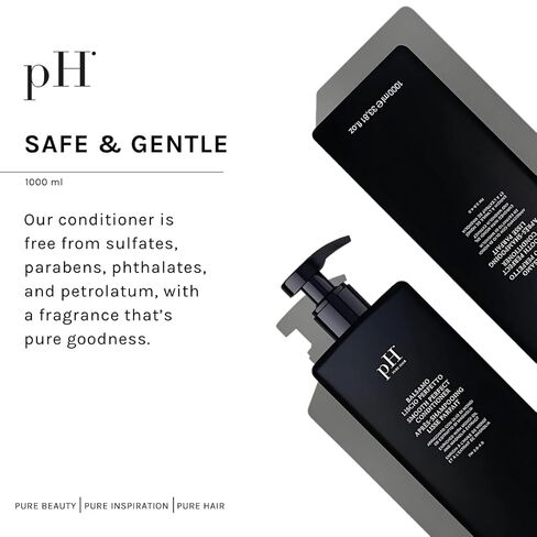 pH PURE HAIR Smooth Perfect Anti-Frizz Conditioner | Enriched with Monoi Oil & Magnolia Extract | Intense Hydration & Shine | Sulfate-Free, Safe for Color-Treated Hair | 33.8 Oz in Saudi Arabia