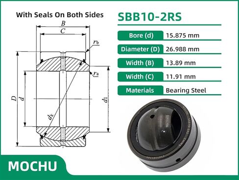 SBB10-2RS 5/8 GEZ15ES-2RS 15.875MM كروي محمل من الفولاذ على الفولاذ البطيبة التي تتطلب الصيانة in Kuwait