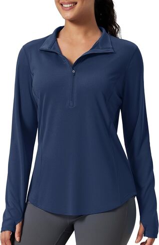 Magcomsen Women's Long Sleeve Sunve Protection Half 1/2 Zip Pullover Rash Guard Quick Dry Hiking Golf Tops Tops in Saudi Arabia