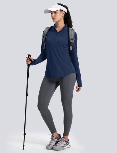 Magcomsen Women's Long Sleeve Sunve Protection Half 1/2 Zip Pullover Rash Guard Quick Dry Hiking Golf Tops Tops in Saudi Arabia