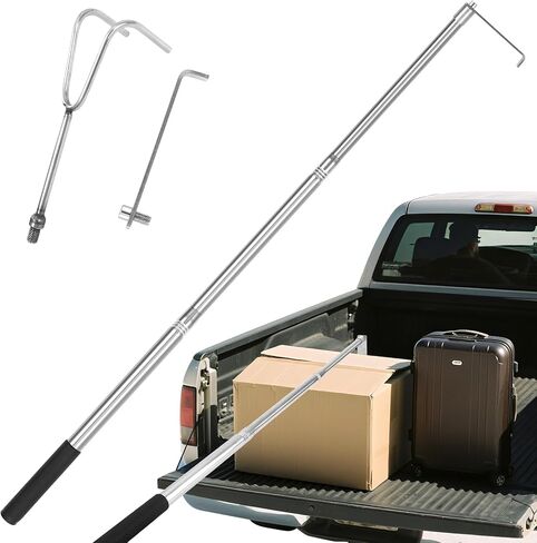 Bed Buddy Truck Tool – Adjustable 16-30 Inch Truck Cargo Grabber with Sturdy Steel Hook, Easy Install, Space-Saving Foldable Design, Perfect for Truck,RV, Boat & More (Double J-Hook Set) in Saudi Arabia