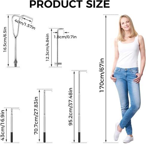 Bed Buddy Truck Tool – Adjustable 16-30 Inch Truck Cargo Grabber with Sturdy Steel Hook, Easy Install, Space-Saving Foldable Design, Perfect for Truck,RV, Boat & More (Double J-Hook Set) in Saudi Arabia