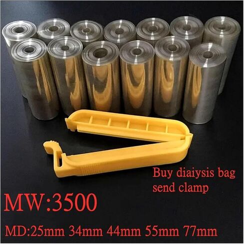 1 or 5m Laboratory MW3500 Regenerated Cellulose Dialysis Bag Hose MD25/34/44/55/77mm RC Dialysis Tube(MD25 1m) in Saudi Arabia