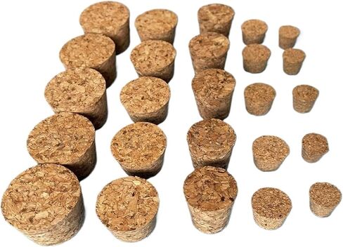 100pcs TOP DIA 7.5mm إلى 30mm Cork Cork Lab Glass Stopper Botting Pudding Botting Cap Cap Cap Cap Burt Tube Clop (11x8x10mm) in Saudi Arabia