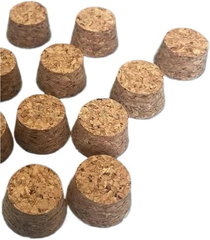 100pcs TOP DIA 7.5mm إلى 30mm Cork Cork Lab Glass Stopper Botting Pudding Botting Cap Cap Cap Cap Burt Tube Clop (11x8x10mm) in Saudi Arabia