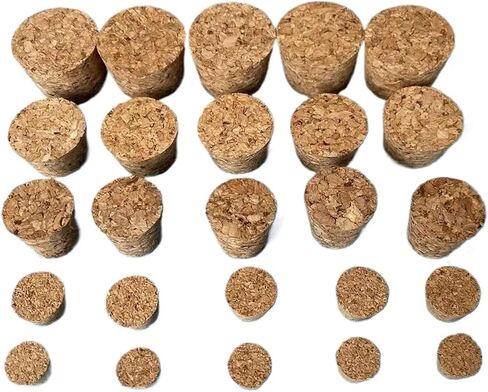 100pcs TOP DIA 7.5mm إلى 30mm Cork Cork Lab Glass Stopper Botting Pudding Botting Cap Cap Cap Cap Burt Tube Clop (11x8x10mm) in Saudi Arabia