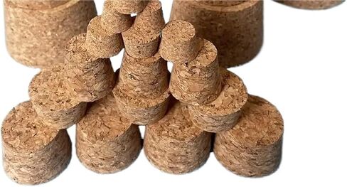 100pcs TOP DIA 7.5mm إلى 30mm Cork Cork Lab Glass Stopper Botting Pudding Botting Cap Cap Cap Cap Burt Tube Clop (11x8x10mm) in Saudi Arabia