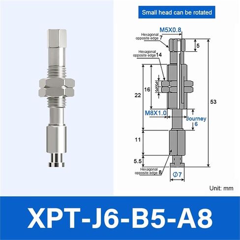 XPT-J/K6/10/15/20/25/30/40/50/-B5-A8/10 Small Head Pneumatic Fitting Connecting Rod for Vacuum Sucker 1Pcs(XPT-J6-B5-A8) in Saudi Arabia