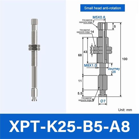XPT-J/K6/10/15/20/25/30/40/50/-B5-A8/10 Small Head Pneumatic Fitting Connecting Rod for Vacuum Sucker 1Pcs(XPT-J6-B5-A8) in Saudi Arabia