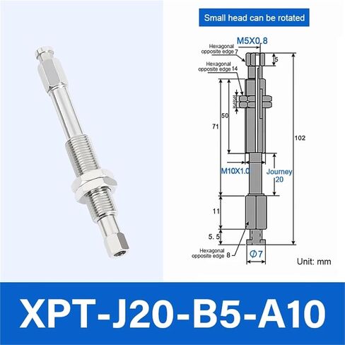 XPT-J/K6/10/15/20/25/30/40/50/-B5-A8/10 Small Head Pneumatic Fitting Connecting Rod for Vacuum Sucker 1Pcs(XPT-J6-B5-A8) in Saudi Arabia