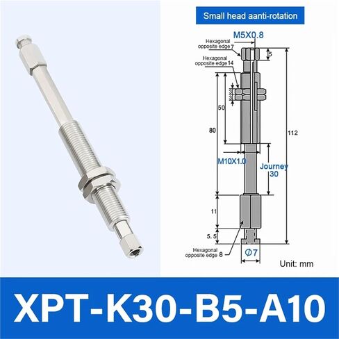 XPT-J/K6/10/15/20/25/30/40/50/-B5-A8/10 Small Head Pneumatic Fitting Connecting Rod for Vacuum Sucker 1Pcs(XPT-J6-B5-A8) in Saudi Arabia