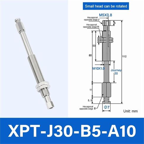 XPT-J/K6/10/15/20/25/30/40/50/-B5-A8/10 Small Head Pneumatic Fitting Connecting Rod for Vacuum Sucker 1Pcs(XPT-J6-B5-A8) in Saudi Arabia