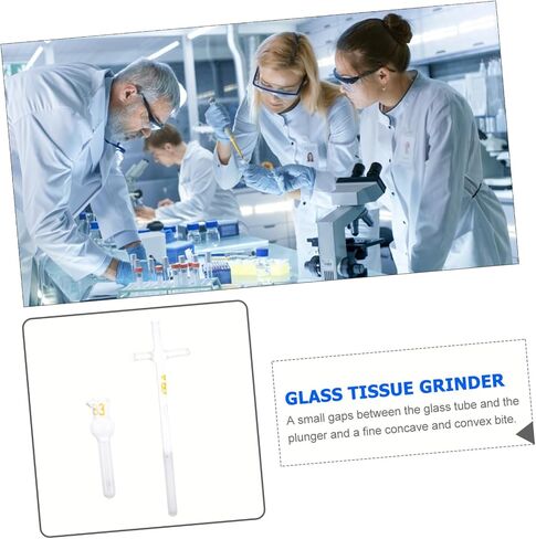 AmoSfun Glass Tissue متجانسة 0.5 مل من الأواني الزجاجية العلمية المختبر لثقافة الخلية وطحن الأنسجة الزجاجية البورسليكات القوية مع تصميم مقبض متقاطع in Saudi Arabia