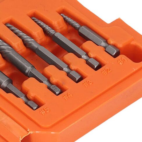 Garosa Damaged Screw Extractor Set, Easy Out Screw/Fastener Extractor Kit for Removing Stripped, Rounded, Broken Screws with Storage Box, High Speed Steel, Carbon Steel Material, Suitable for in Saudi Arabia
