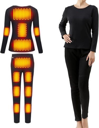 Women's Heated Underwear USB Battery Powered Fleece Thermal Heating Motorcycle Moto Long Pants Electric Suit in Saudi Arabia