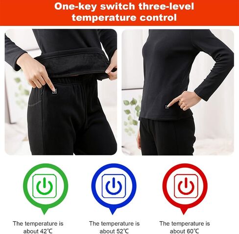 Women's Heated Underwear USB Battery Powered Fleece Thermal Heating Motorcycle Moto Long Pants Electric Suit in Saudi Arabia