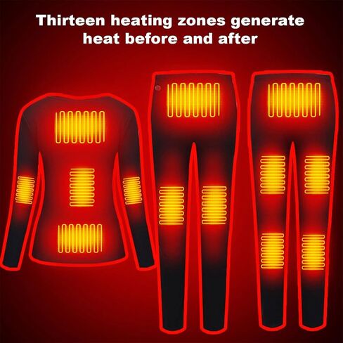 Women's Heated Underwear USB Battery Powered Fleece Thermal Heating Motorcycle Moto Long Pants Electric Suit in Saudi Arabia