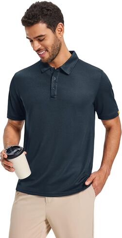 Magcomsen Men's Polo قمصان قصيرة الأكمام الرياضية القمصان الجولف غير الرسمية الجافة رطوبة القميص in Kuwait