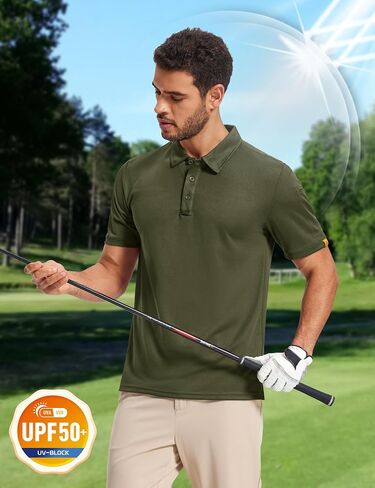 Magcomsen Men's Polo قمصان قصيرة الأكمام الرياضية القمصان الجولف غير الرسمية الجافة رطوبة القميص in Saudi Arabia