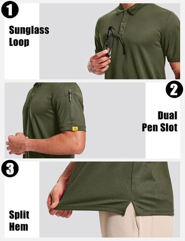 Magcomsen Men's Polo قمصان قصيرة الأكمام الرياضية القمصان الجولف غير الرسمية الجافة رطوبة القميص in Saudi Arabia