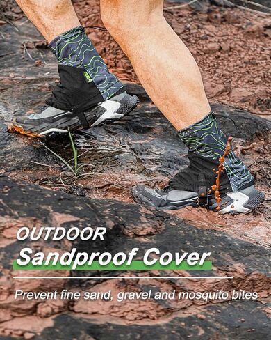 Trail Gaiters, Waterproof Low Shoe Protectors, Adjustable Boots Gators for Hiking & Running - Prevents Debris in Shoes in Kuwait