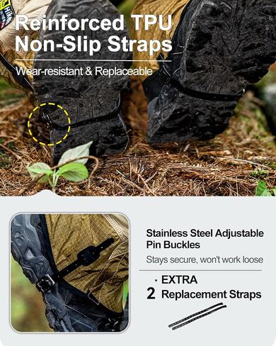 Trail Gaiters, Low Ankle Shoe Gaiters for Hiking Boots, Waterproof Boot Gators Protectors for Walking, Running & Hunting - Keeps Sand, Mud & Debris Out in Saudi Arabia