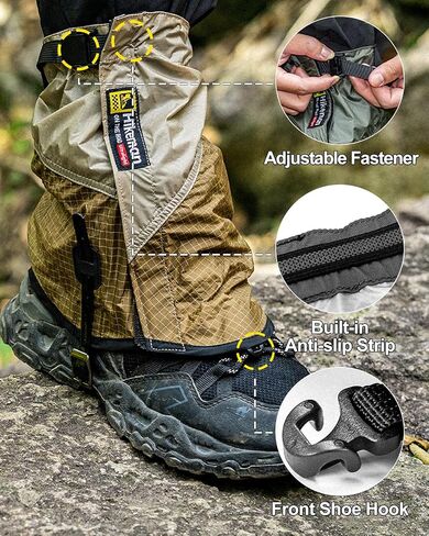 Trail Gaiters, Low Ankle Shoe Gaiters for Hiking Boots, Waterproof Boot Gators Protectors for Walking, Running & Hunting - Keeps Sand, Mud & Debris Out in Saudi Arabia