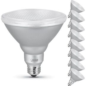 لمبة LED PAR38 الكهربائية من Feit، ما يعادل 120 وات، غير قابلة للتعتيم، ضوء نهاري 5000 ك، 1400 لومن، عمر 22 عامًا، قاعدة E26، لمبة ضوء الفيضانات PAR38، CRI 90، تقييم رطب، حزمة واحدة، PAR38DM/1400/950CA
