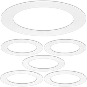 5 Pack Gloss White Goof Trim Ring for 6" Inch Recessed Can Lighting Down Light, Outer Diameter 8 Inches