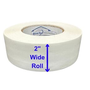 2'' Wide x 196' Long White Vapor Barrier Tape - for Garage Door Insulation, Crawlspaces, Repair, Underlayment Seams, Metal Building Insulation Seams
