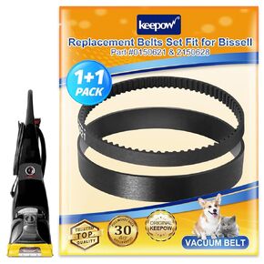 KEEPOW Proheat Belt 6960w for Bissell Proheat Vacuum Cleaner Model 1846, 1799, 25A3, 7901, 1622, 8910, 7920, 1623, Replace Part 0150621 & 2150628 (1 Set)