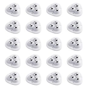 20-Pack Mini Self Adhesive Caster Wheels, Small Adhesive Wheels, Non Swivel Caster, Stick on Wheels for Small Furniture, Furniture Pulley Castor Plastic Wheels for Storage Box Trash Can Moving Carton