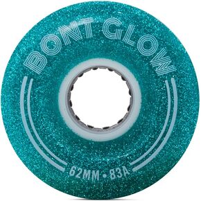 Bont Skates - Glow Light Up LED Quad Roller Skate Wheels - Recreational Street Outdoor Skating - 62x35mm 83A - Pack of 4 (Chameleon Green)