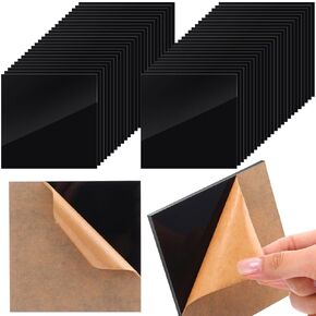 50 Pcs Black Acrylic Sheet 3.9 x 3.9 in Acrylic Sheets 1/8 Thick Cut to Size Acrylic Sheets Opaque Polycarbonate Sheet Acrylic for Laser Cutting, Acrylic Board for Signs, Ornaments