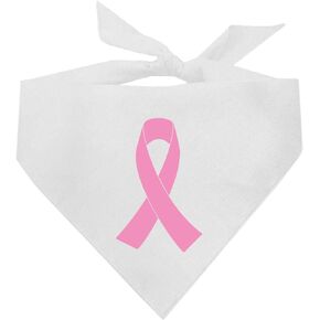 Pink Breast Cancer Ribbon Dog Bandana (Black, XS 302)
