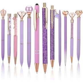 مجموعة أقلام حبر جاف 12 قطعة لتدوين اليوميات، حبر أسود، أقلام جميلة لطيفة، أقلام فاخرة، هدايا للنساء والفتيات، حفلات الزفاف المدرسية، ديكورات مكتب للنساء (أرجواني) in Kuwait