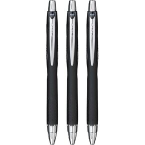 uni-ball SXN-210 Jetstream RT Rollerball Pens, Black Smudge Resistant and Tamper Free Ink, 1.0mm Ball, Rubberized Grip, Package of 3