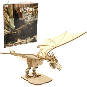 Harry Potter Hungarian Horntail Dragon 3D Wood Puzzle & Model Figure Kit (35 Pcs) - Build & Paint Your Own 3-D Movie Toy - Holiday Educational Gift for Kids & Adults, No Glue Required, 8+