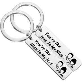 TGBJE Teleplay Fans Gift You are The Nick to My Jess Keychain Set BFF Gift TV Play Gift Couples Gift