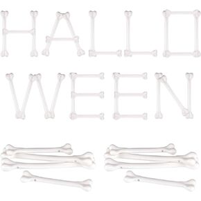 36 Pieces Halloween Bones White Plastic Bone Fake Bones Toy Mini Skeleton Bones Decoration for Halloween Caveman Theme Costume Supplies