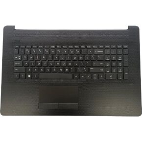 Replacement Laptop Upper Case Palmrest Non-Backlit Keyboard Non-PTP(73H0) Touchpad Assembly Part for HP Laptop 17-CA 17 by 17T-BY000 17Z-CA100 17z-CA000 L48409-001 6070B1546701 2019 Black