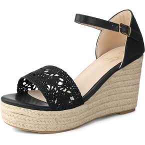 Perphy Espadrille Wedge Heel Lace Platform Wide Width Sandals for Women