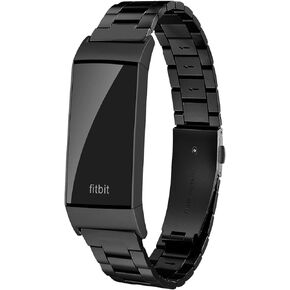 Ultra-Thin Stainless Steel Band Compatible with Fitbit Charge 4/Charge 3/3 SE Bands Women Men,Lightweight Larger Small Adjustable Size Replacement Band Strap Wristbands