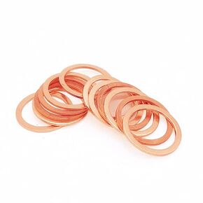 M24 Flat Washer Copper Sealing Ring, 24mm ID 30mm OD 1.5mm Thickness Metric Sealing Gasket, 20 PCS